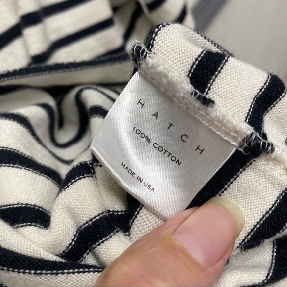 Hatch maternity Black and White Striped Sleeve Tee size 2 cotton - Picture 2 of 5
